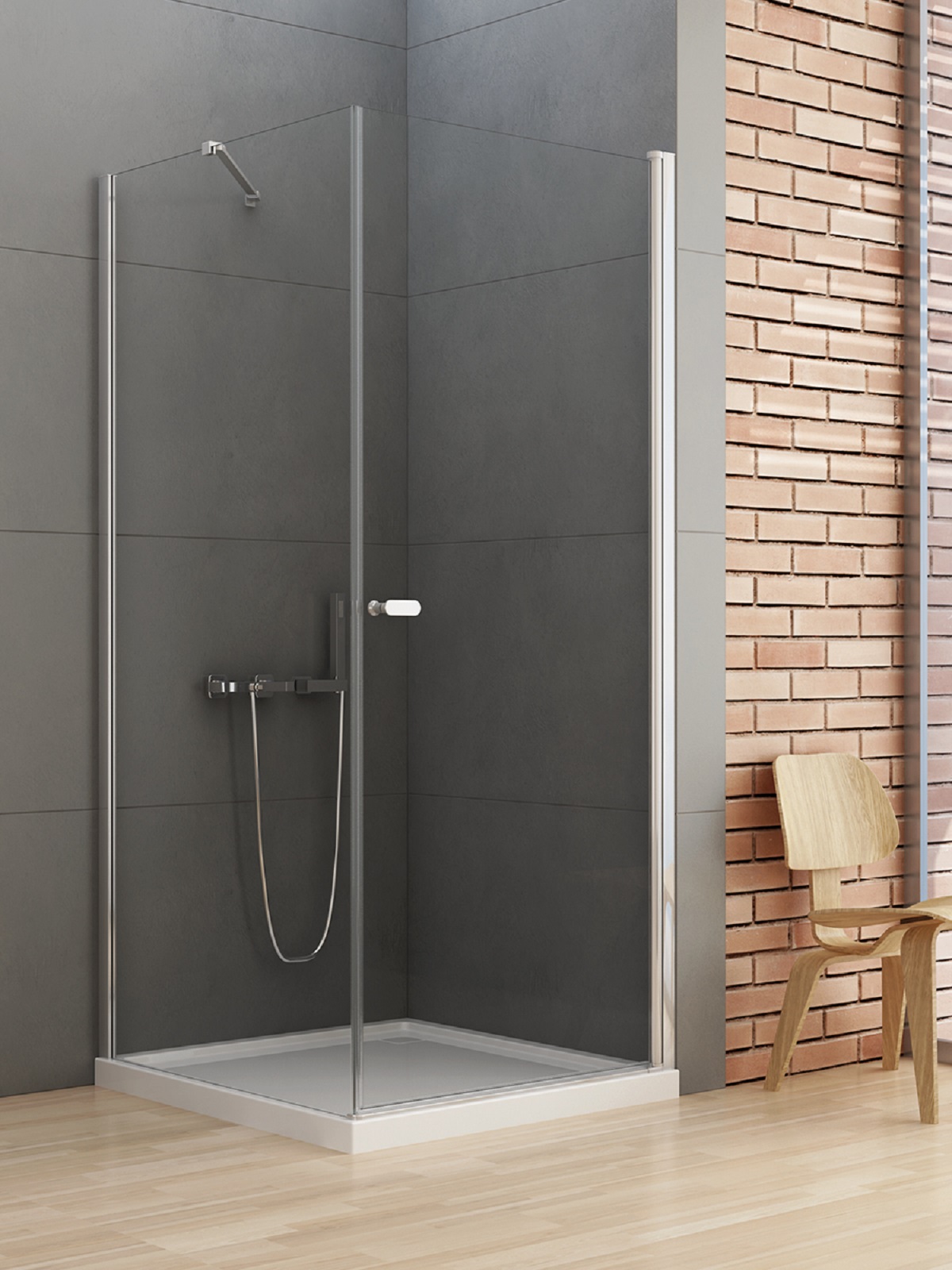 New Trendy New Soleo kabina prysznicowa 80x120 cm prostokątna chrom połysk/szkło przezroczyste D-0140A/D-0151B