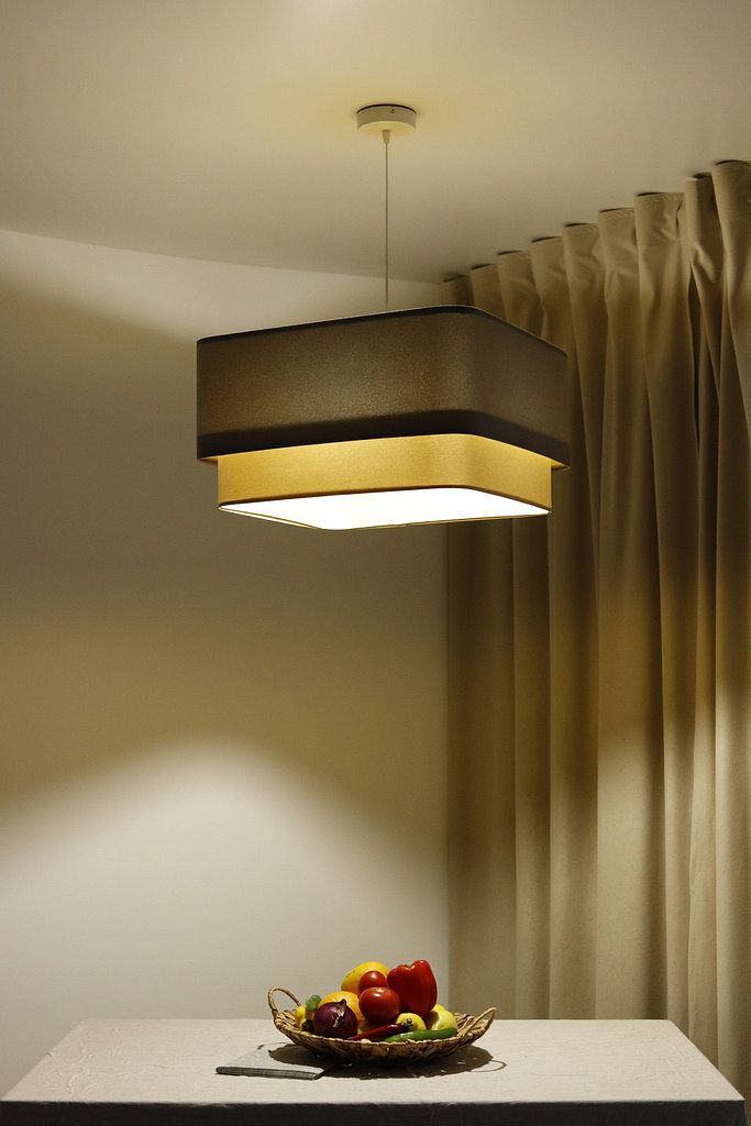 BPS Koncept Kwadro Duo Sue lampa wisząca 1x60 W złota-szary/popielaty-beżowa KWD-015