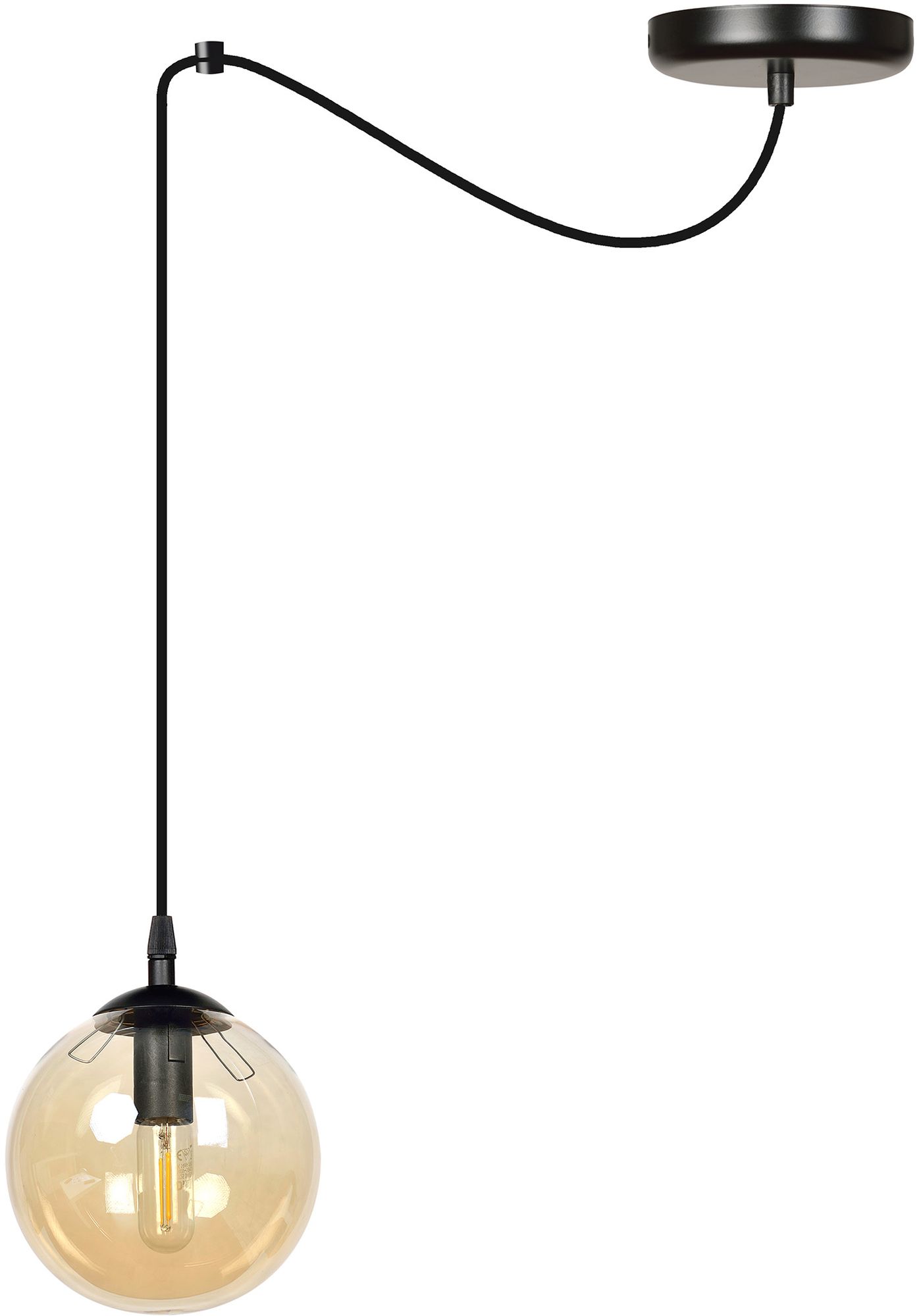 Emibig Gigi lampa wisząca 1x10 W czarna-bursztynowa 938/1