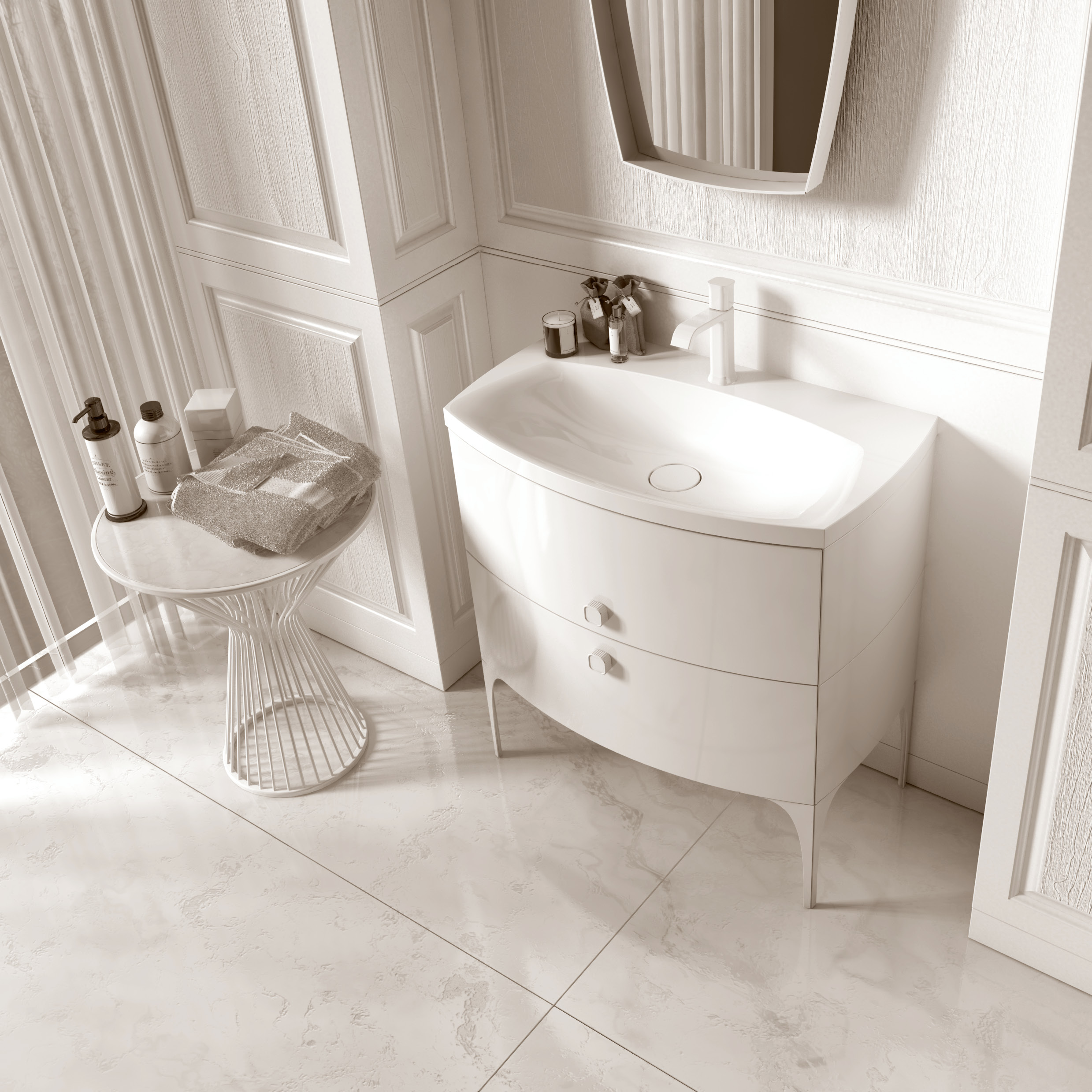 Oristo Louis umywalka 62x48 cm meblowa biała UME-LU-62-92