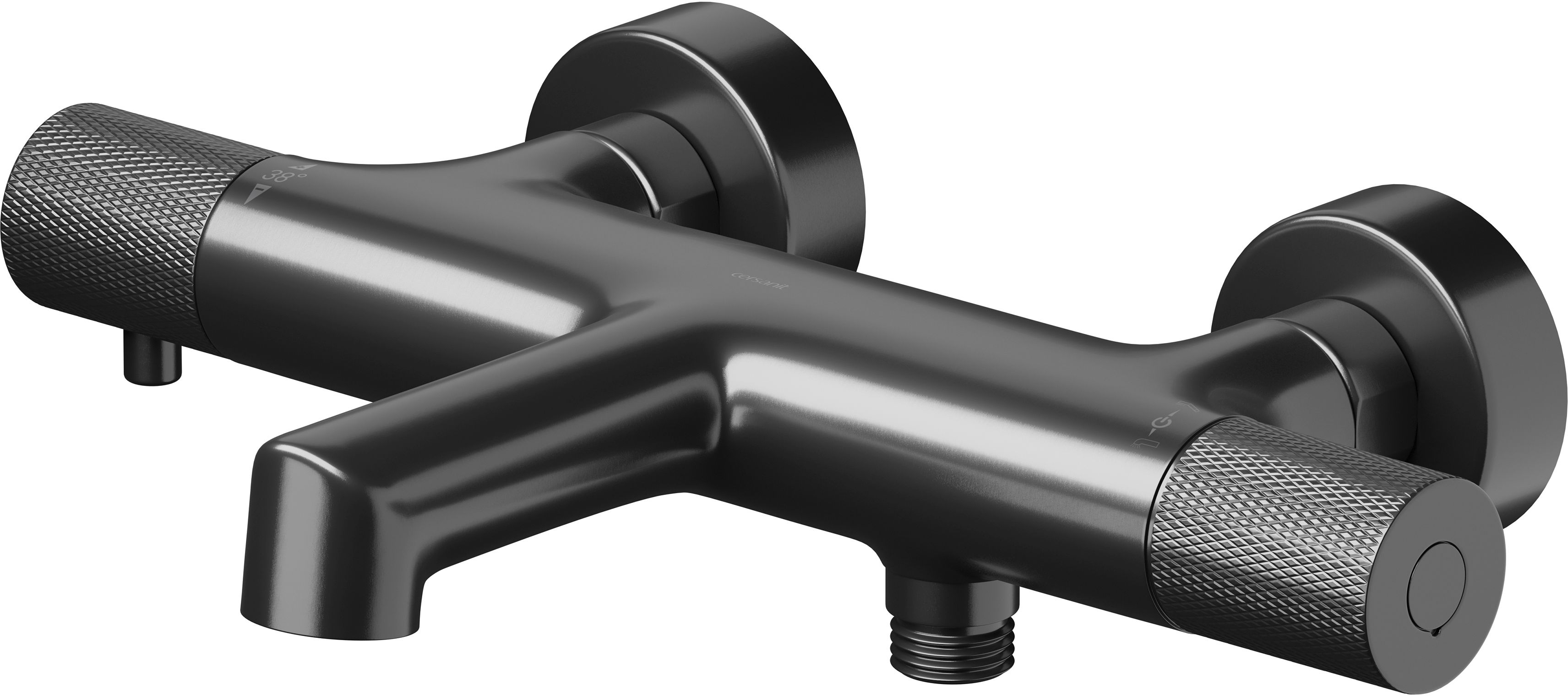 Cersanit Zen bateria wannowo-prysznicowa ścienna termostatyczna gun metal S951-569