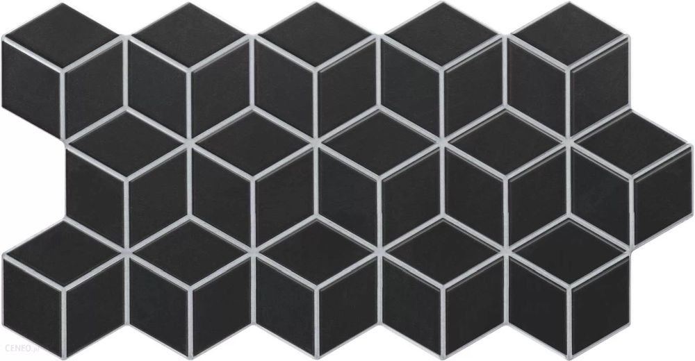 Realonda Hex Rhombus Black płytka ścienno-podłogowa 26,5x51 cm czarny mat
