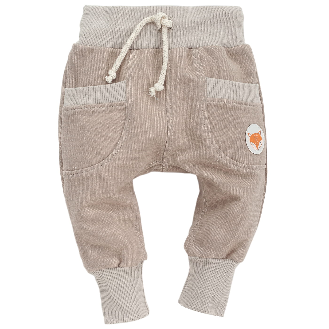 Spodnie bawełniane beżowe unisex SMART FOX