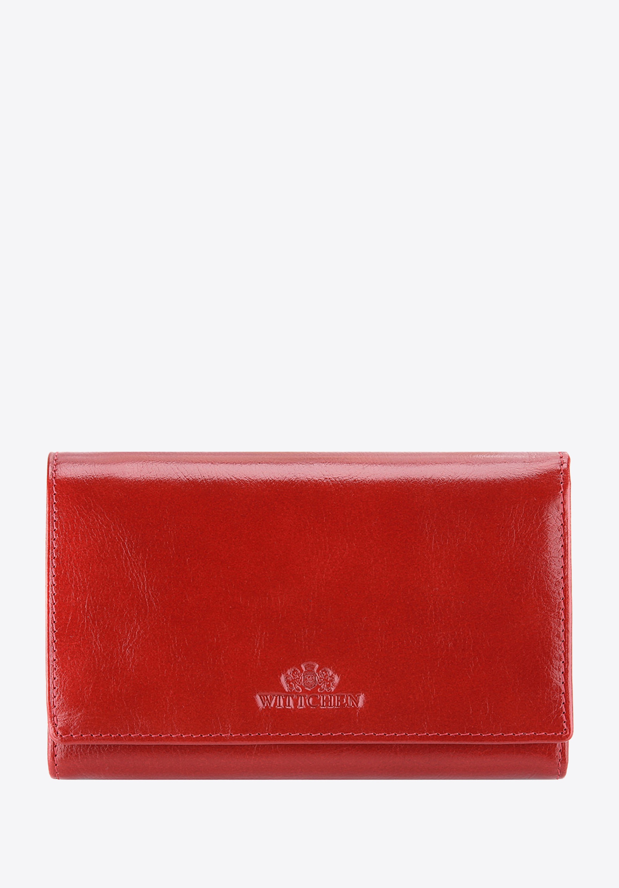 Damski portfel ze skóry z kieszenią na bigiel czerwony