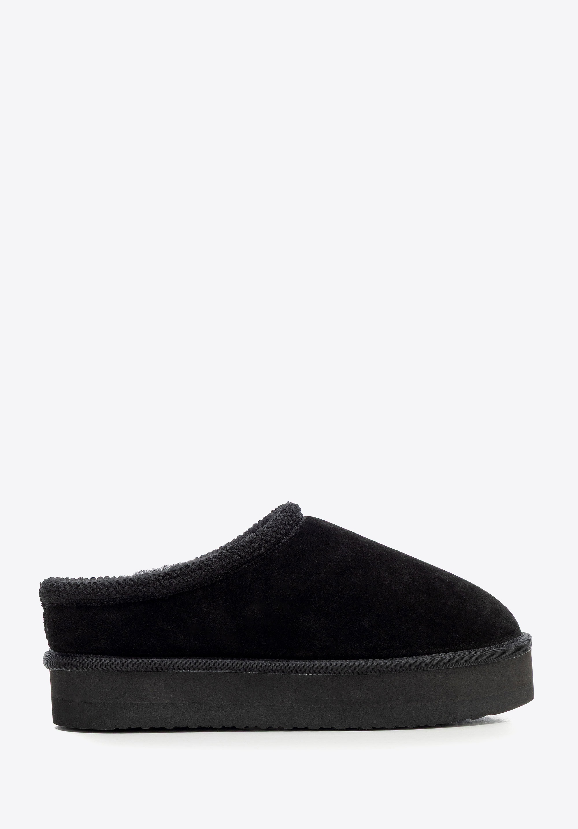 Damskie śniegowce ze skóry zamszowej przed kostkę czarne