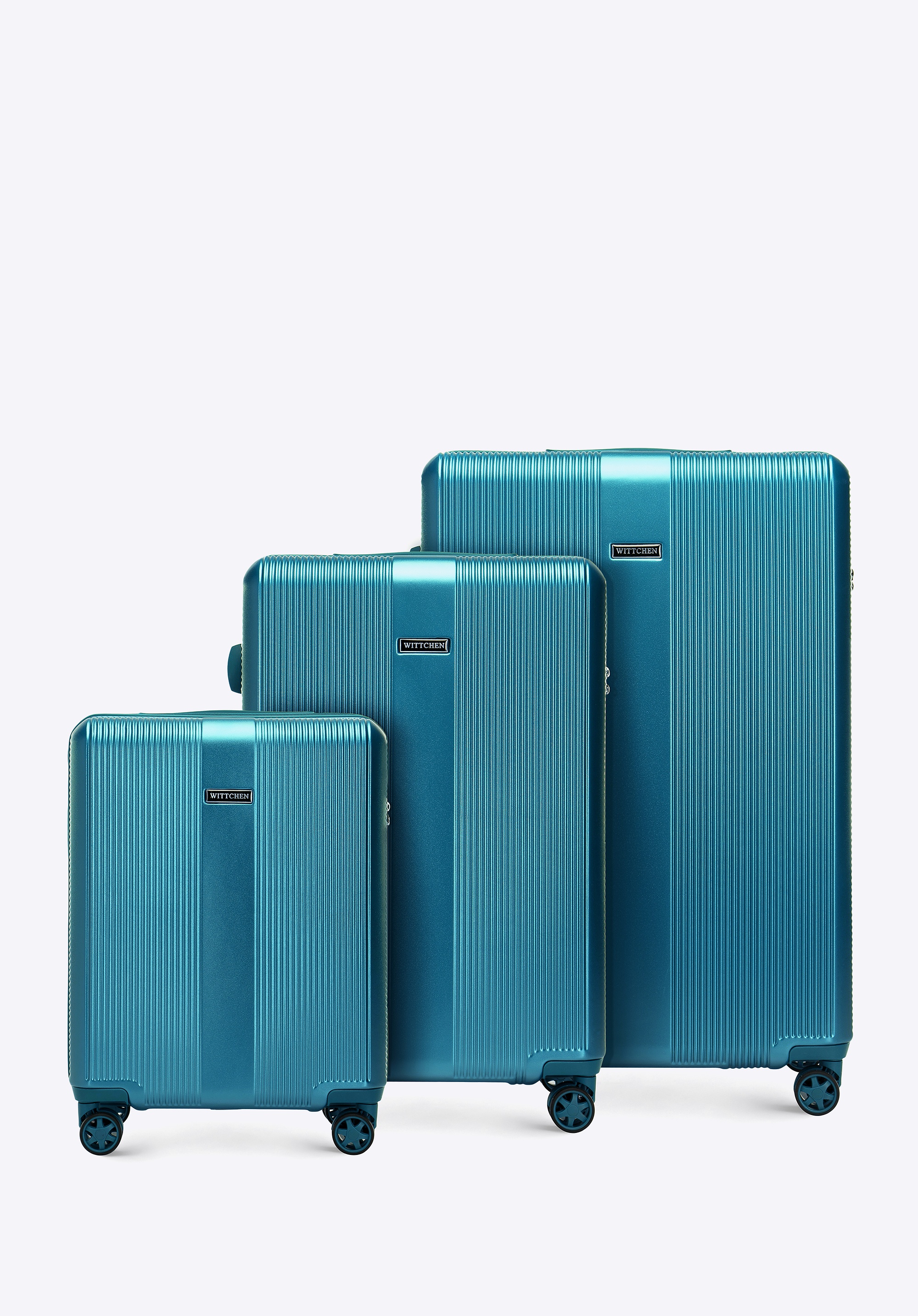 Zestaw walizek z polikarbonu niebieski