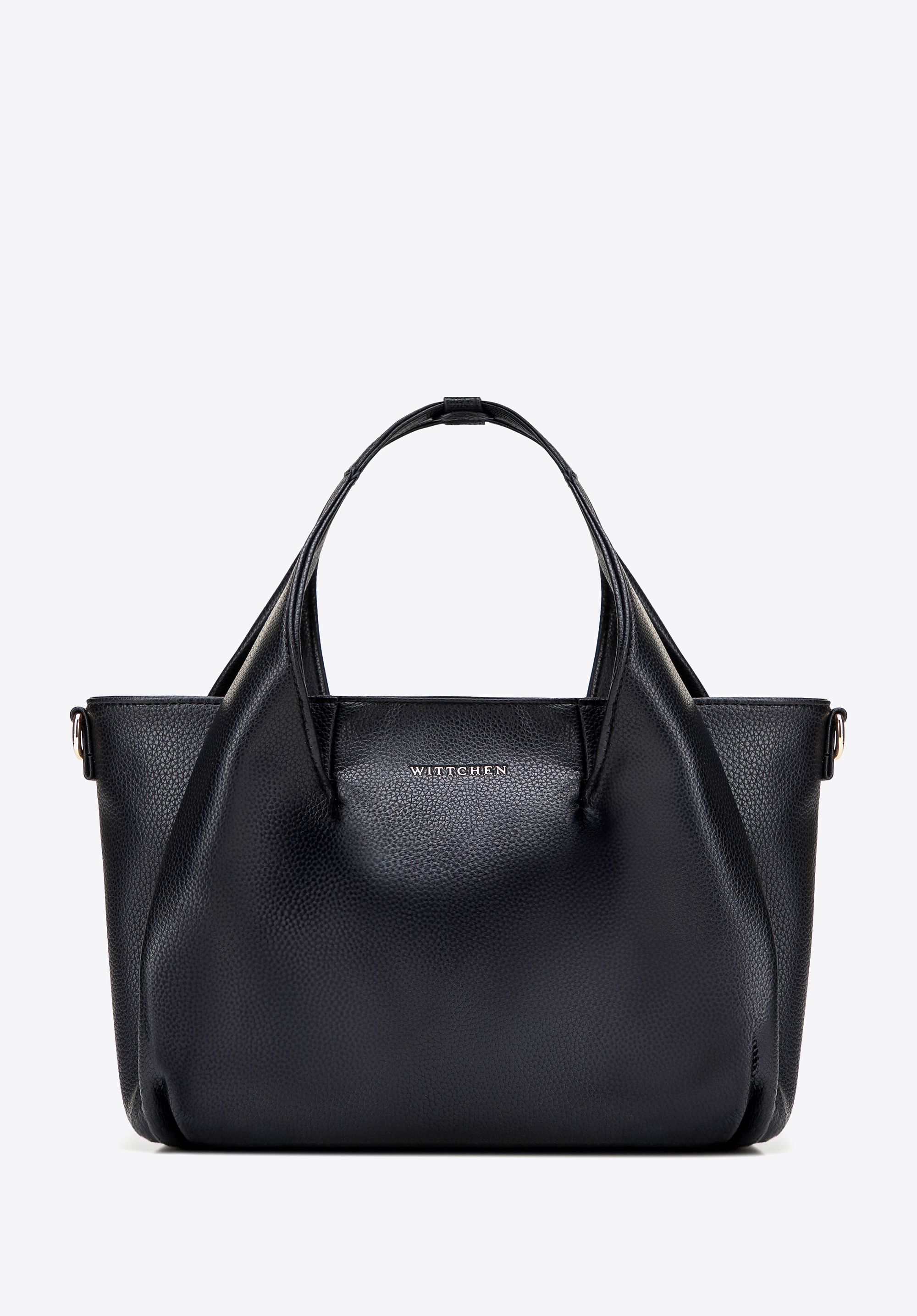 Mały damski kuferek z imitacji skóry czarny