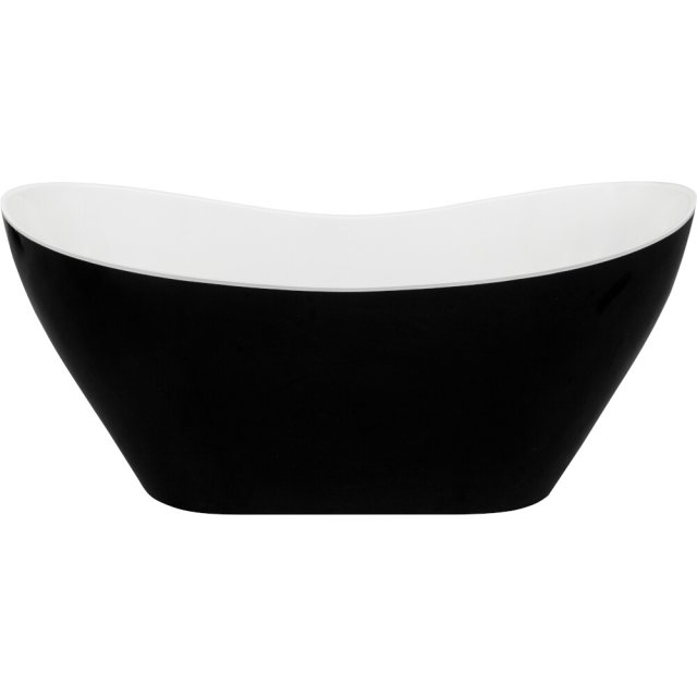 BESCO Wanna wolnostojąca VIYA BLACK&WHITE 160x70 klik-klak chrom