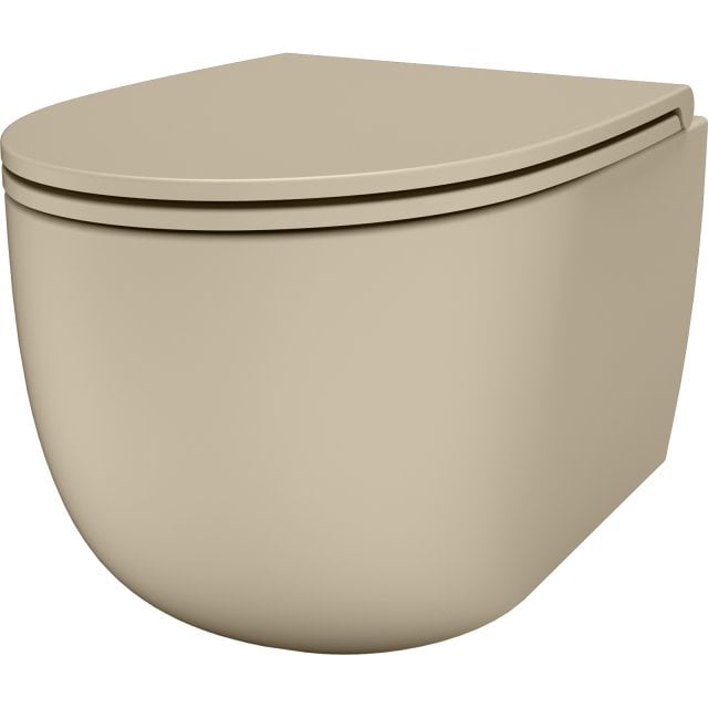 SDR CERAMICHE Miska podwieszana BULL BEIGE bezkołnierzowa wirowa z de
