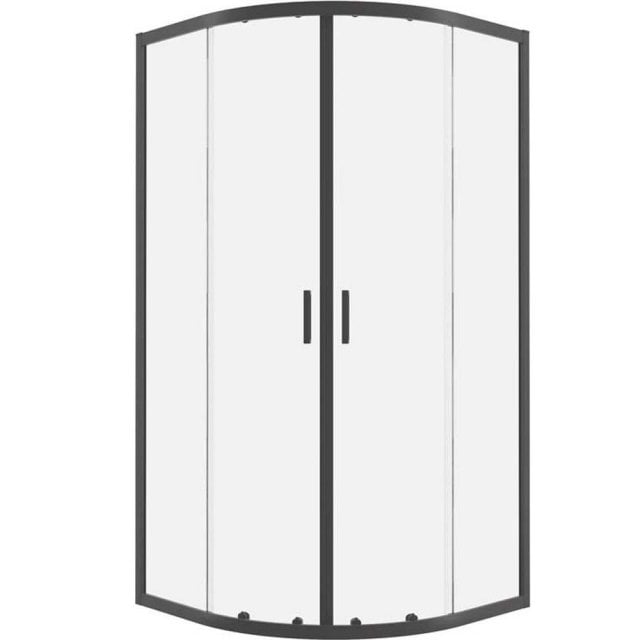 NEW TRENDY Kabina prysznicowa SUVIA BLACK półokrągła 80x80x185 szkło