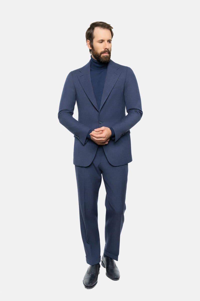 Garnitur vintage Bewelana, granatowy, bielska wełna