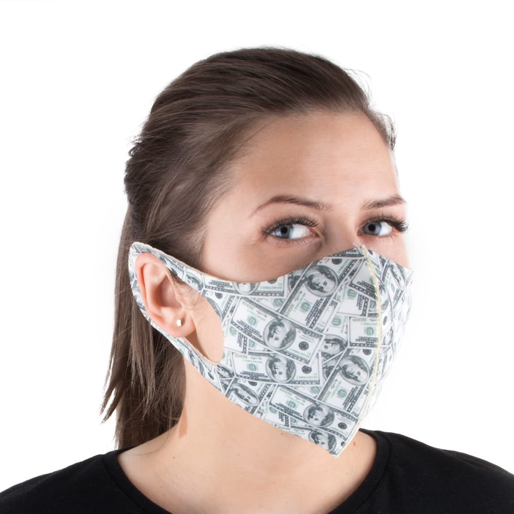 Maska maseczka ochronna wielokrotnego użytku neoprenowa piankowa dolary rozm S/M 1 szt