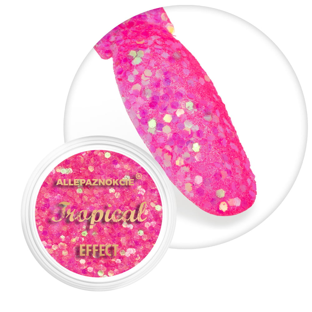Pyłek do paznokci Tropical Effect Allepaznokcie Pink Candy 1 g Nr 09