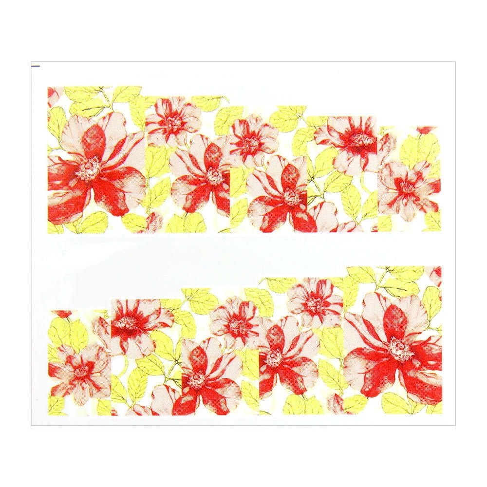 Naklejki wodne do paznokci arkusz 6,5 x 5,5 cm na 10 palców a Nr 155