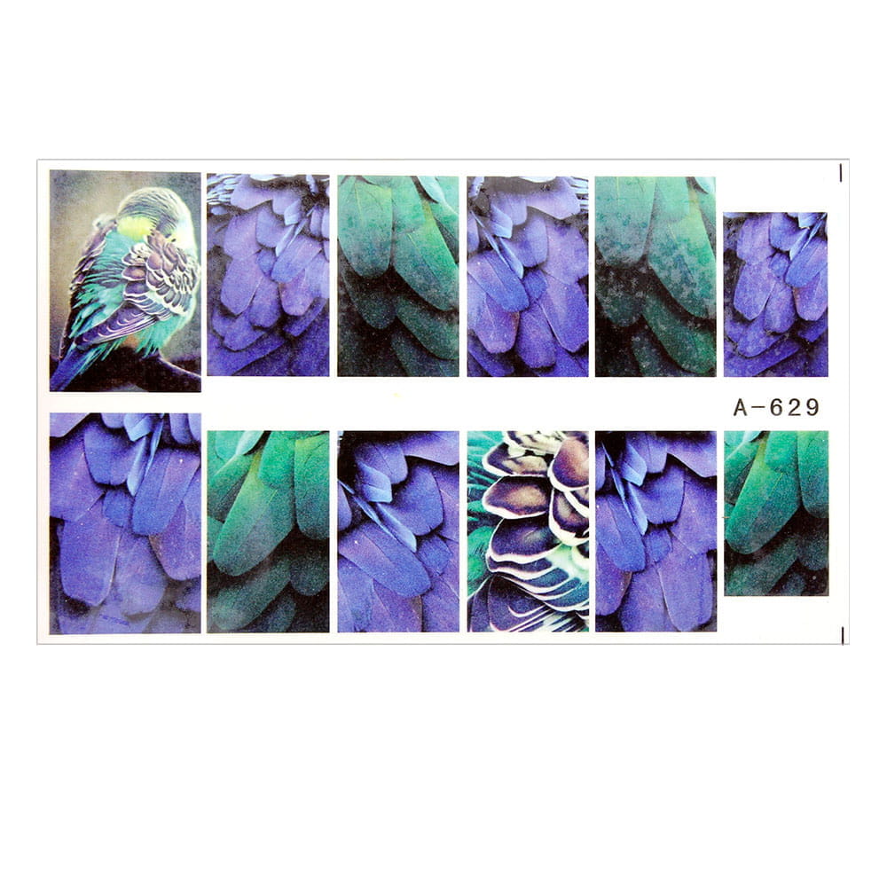 Naklejki wodne do paznokci arkusz 9 x 5,5 cm a Nr 629