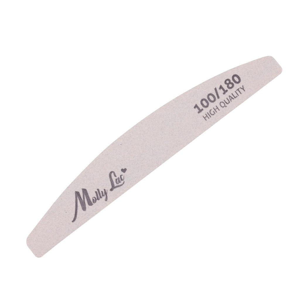 Pilnik do paznokci Bezpieczny Pakiet łódka półksiężyc MollyLac 100/180 zebra 1 szt