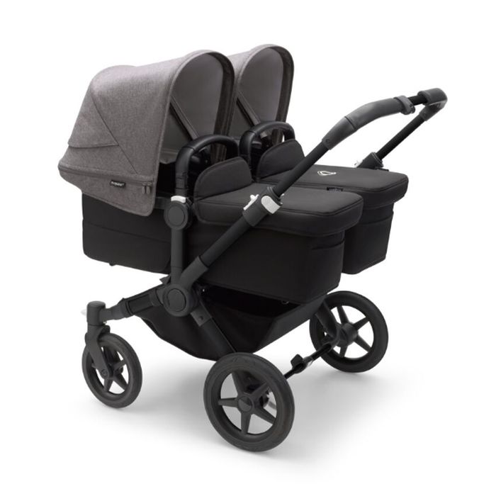 Bugaboo Donkey 5 Twin - wózek głęboko-spacerowy dla bliźniąt-Black-Grey Melange-Midnight Black