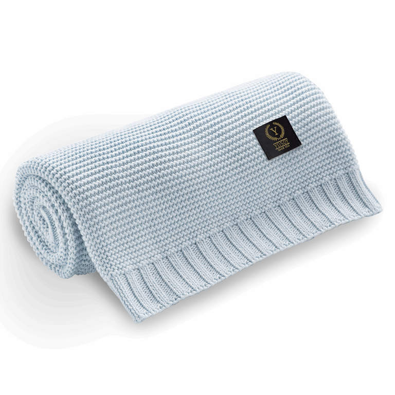 Yosoy Kocyk FRENCH bambus-bawełna - 100 x 80 cm-Błękitny