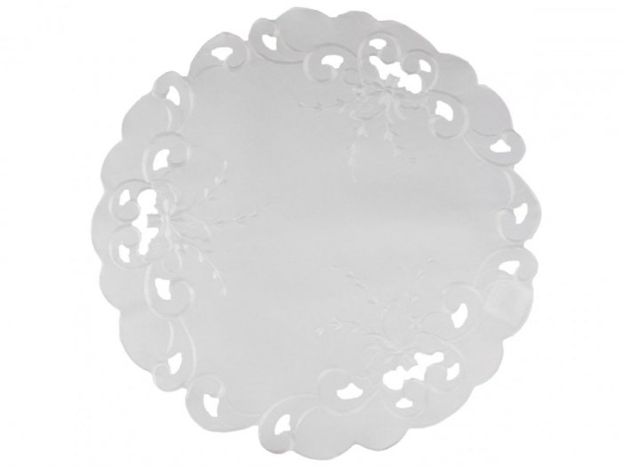 Obrus haftowany POLA 2703 60 koło biały