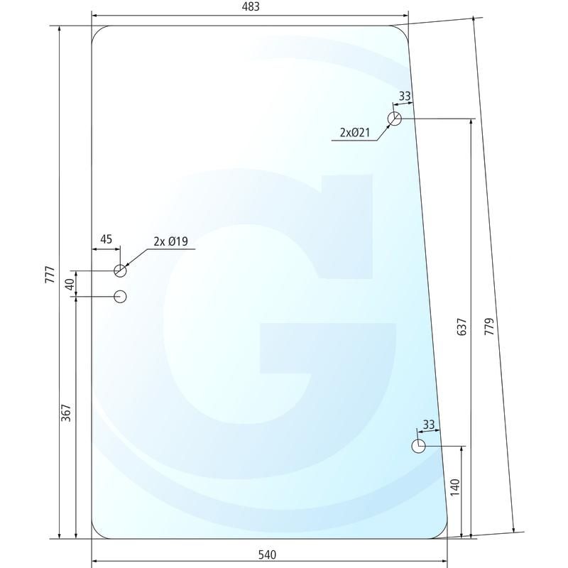 Szyba boczna prawa i lewa Deutz Agrotrac SAME Antares 0.007.7337.0/10