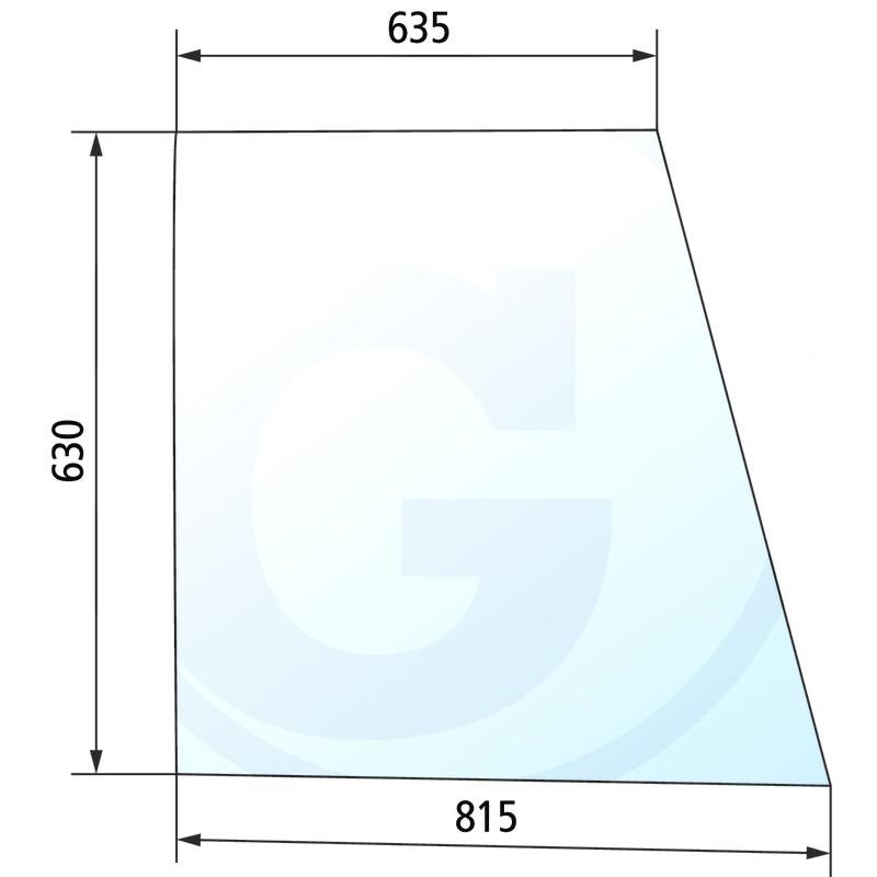Szyba drzwi górna, prawa David Brown K303700