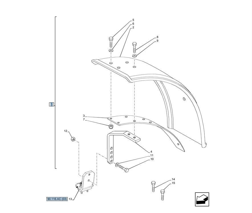 Błotnik kompletny New Holland TD 84179585 CNH
