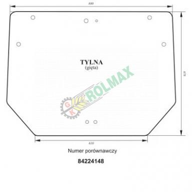 Szyba tylna zielona New Holland 84224148