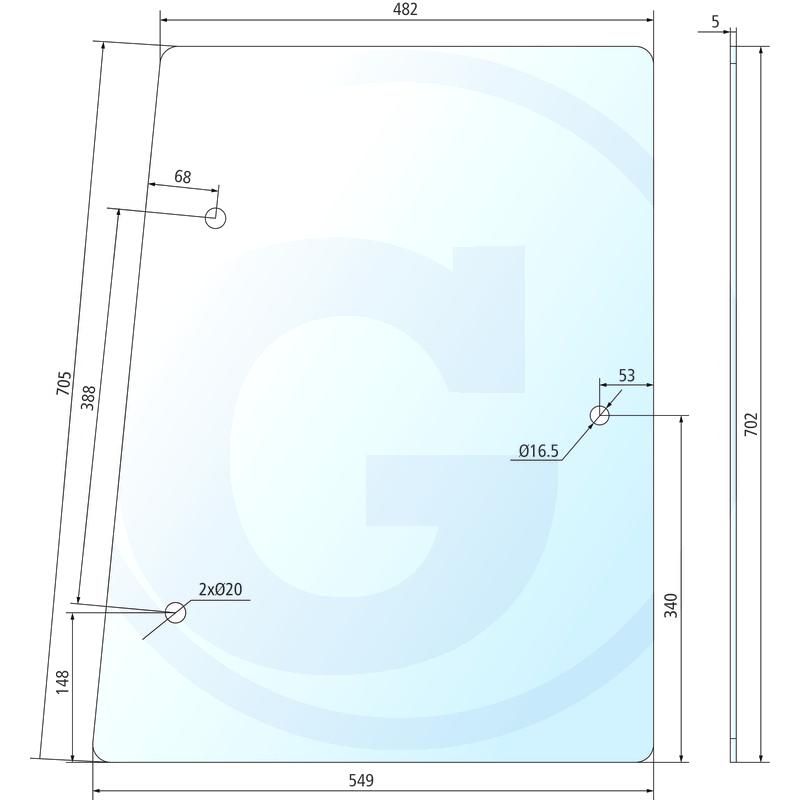 Szyba boczna prawa i lewa Deutz DX AgroPrima AgroXtra 4350515