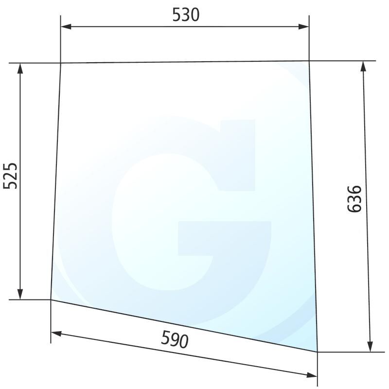 Szyba drzwi górna, prawa i lewa CASE 644 844 520619