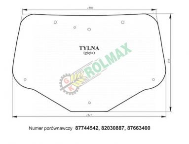 Szyba tylna New Holland CASE STEYR 87744542