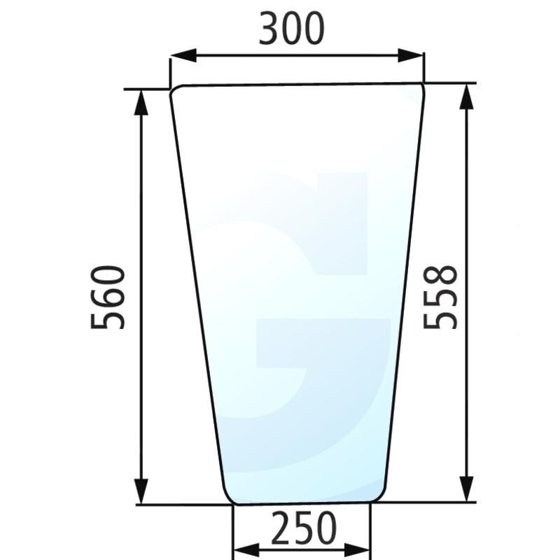 Szyba dzielona dolna, prawa i lewa CASE 743XL 795XL 1535088C2