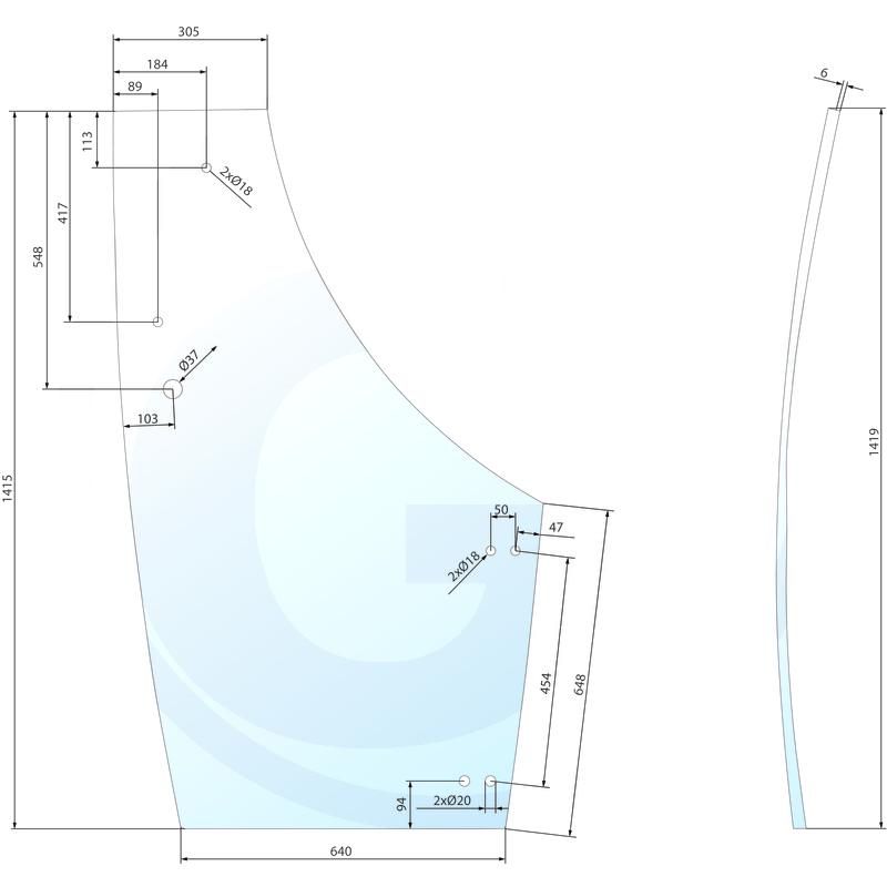 Szyba drzwi lewa Fendt 200 334810030040