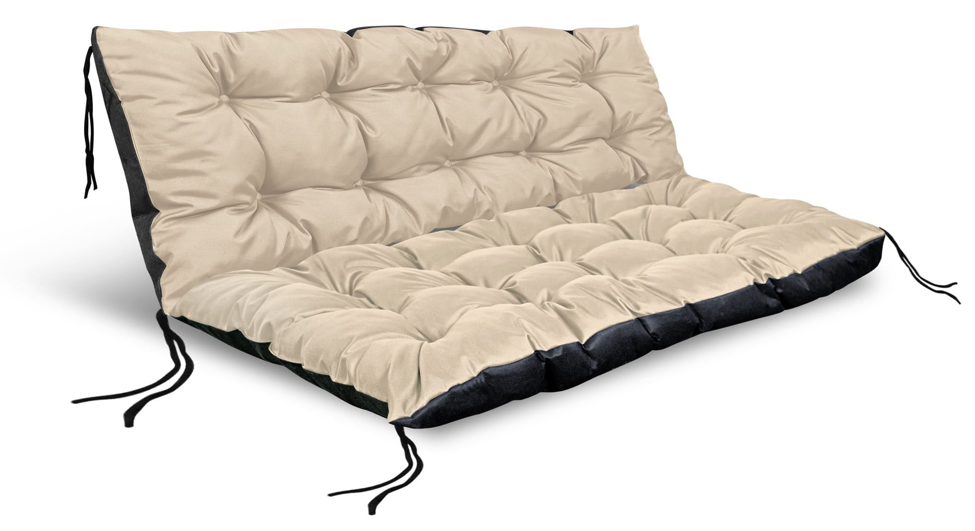 Poduszka ogrodowa 120/80 cm + 120/40 cm na ławkę palety wodoodporna beżowy