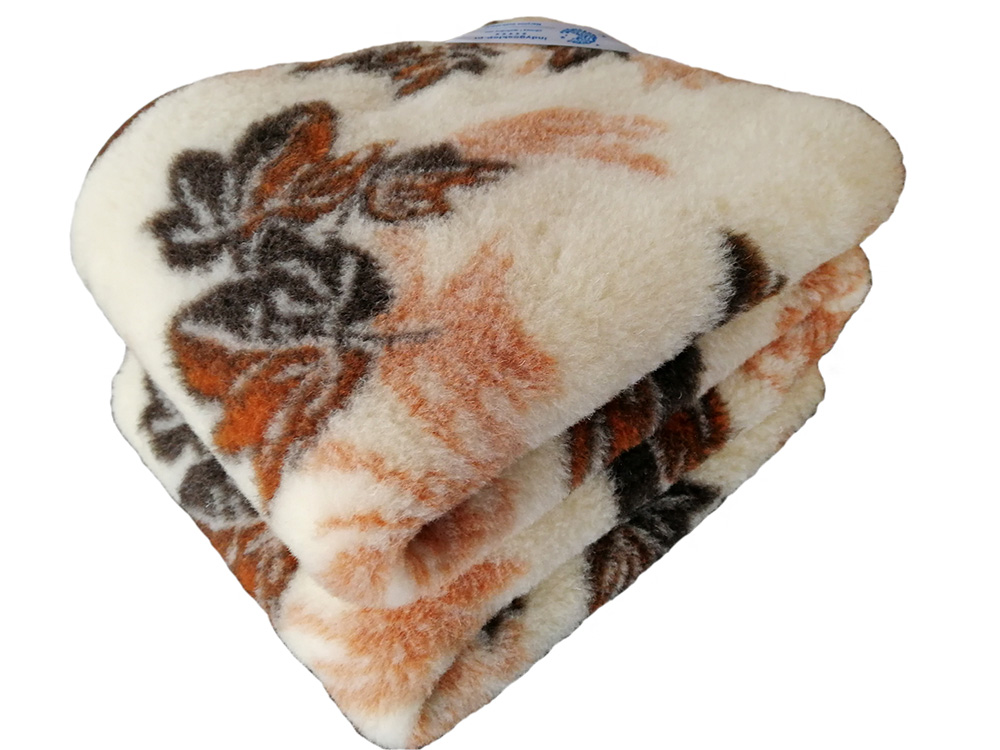 koc merynos australijski, wzór listki 180x200 (+-5cm)