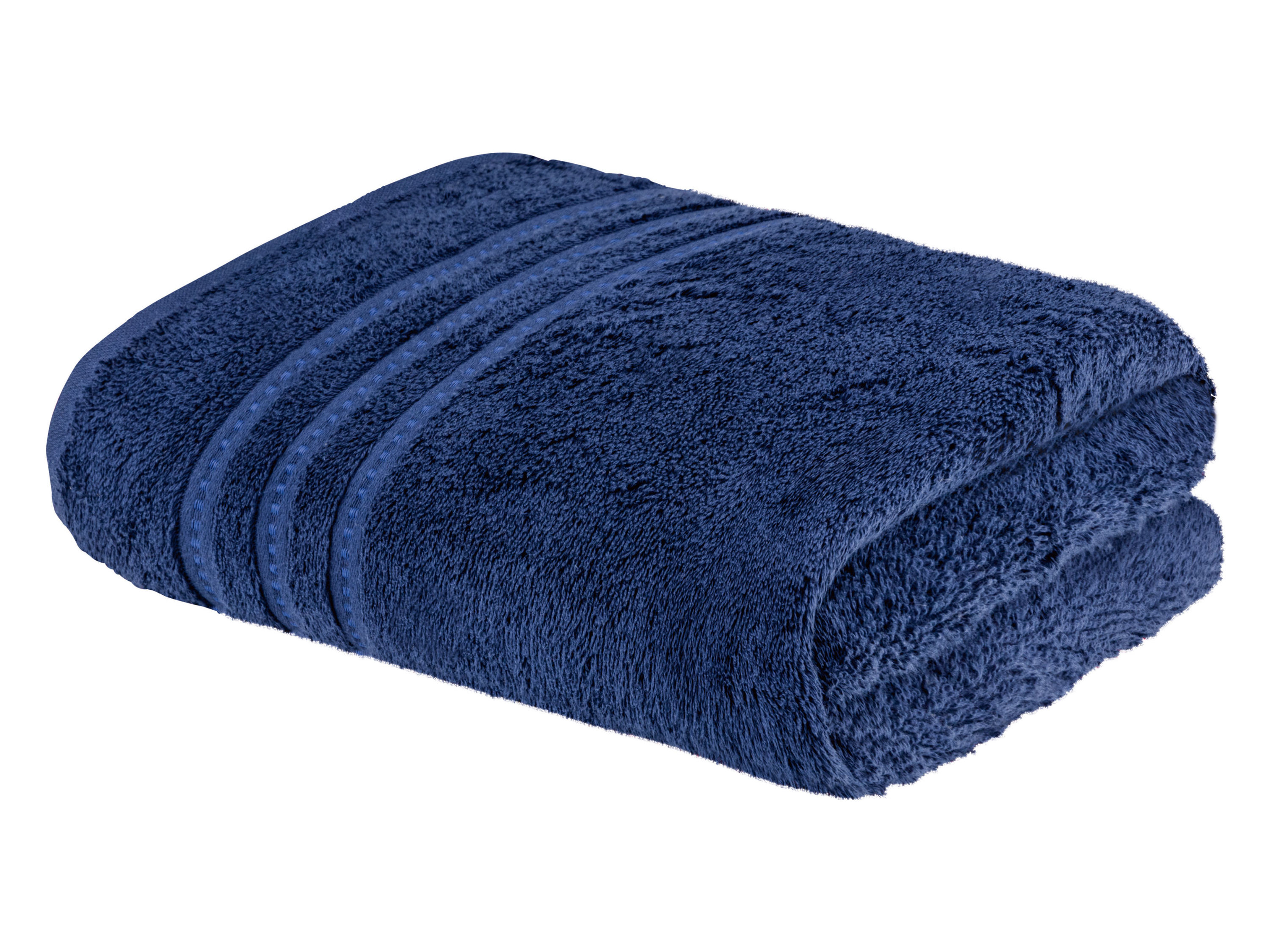 Livarno home Ręcznik frotté, 70 x 140 cm, 1 sztuka Ciemnoniebieski/paski