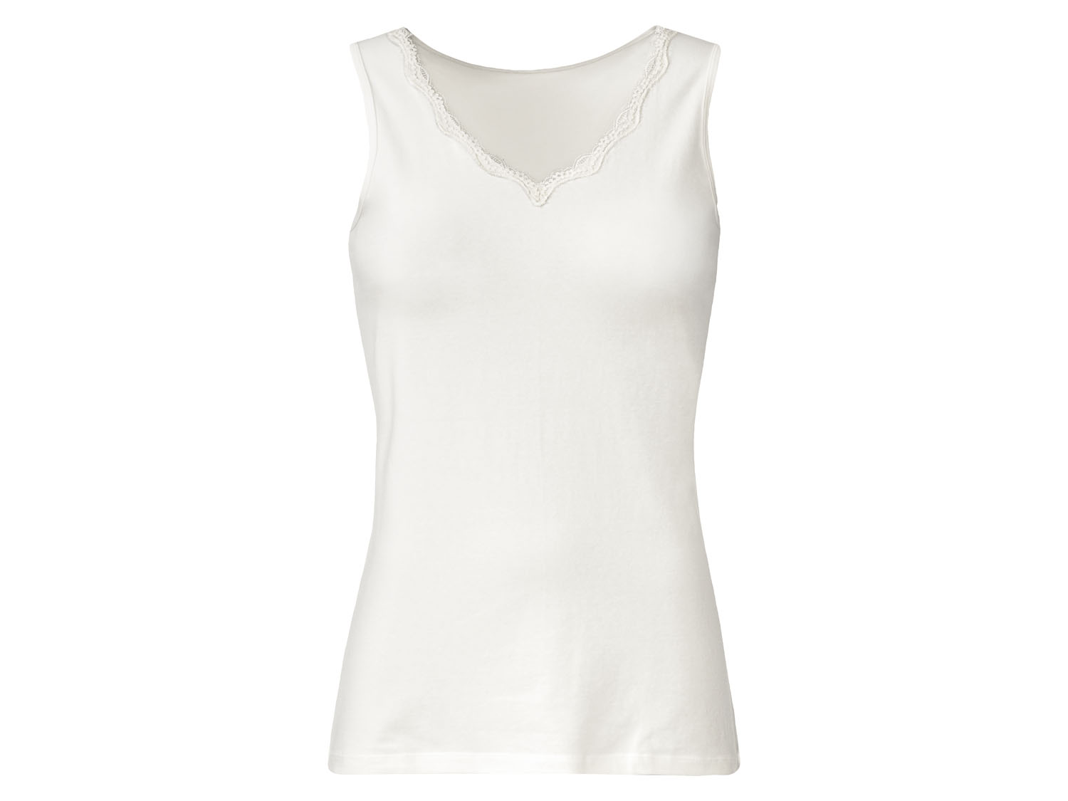 esmara Podkoszulka damska z koronką Kremowy, M40/42