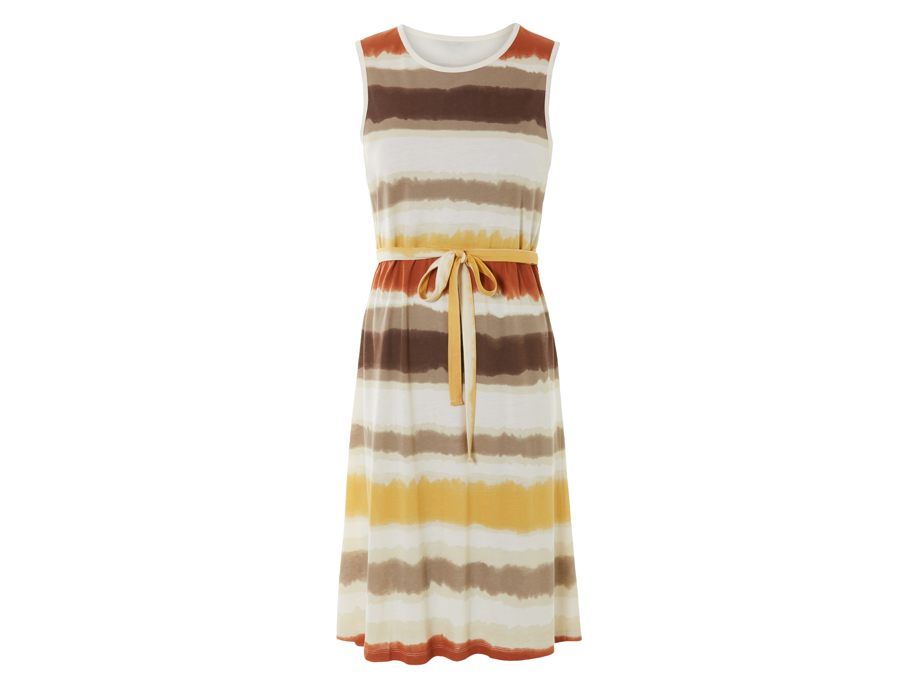 esmara Sukienka damska z bawełny i modalem W paski/ biały, M40/42