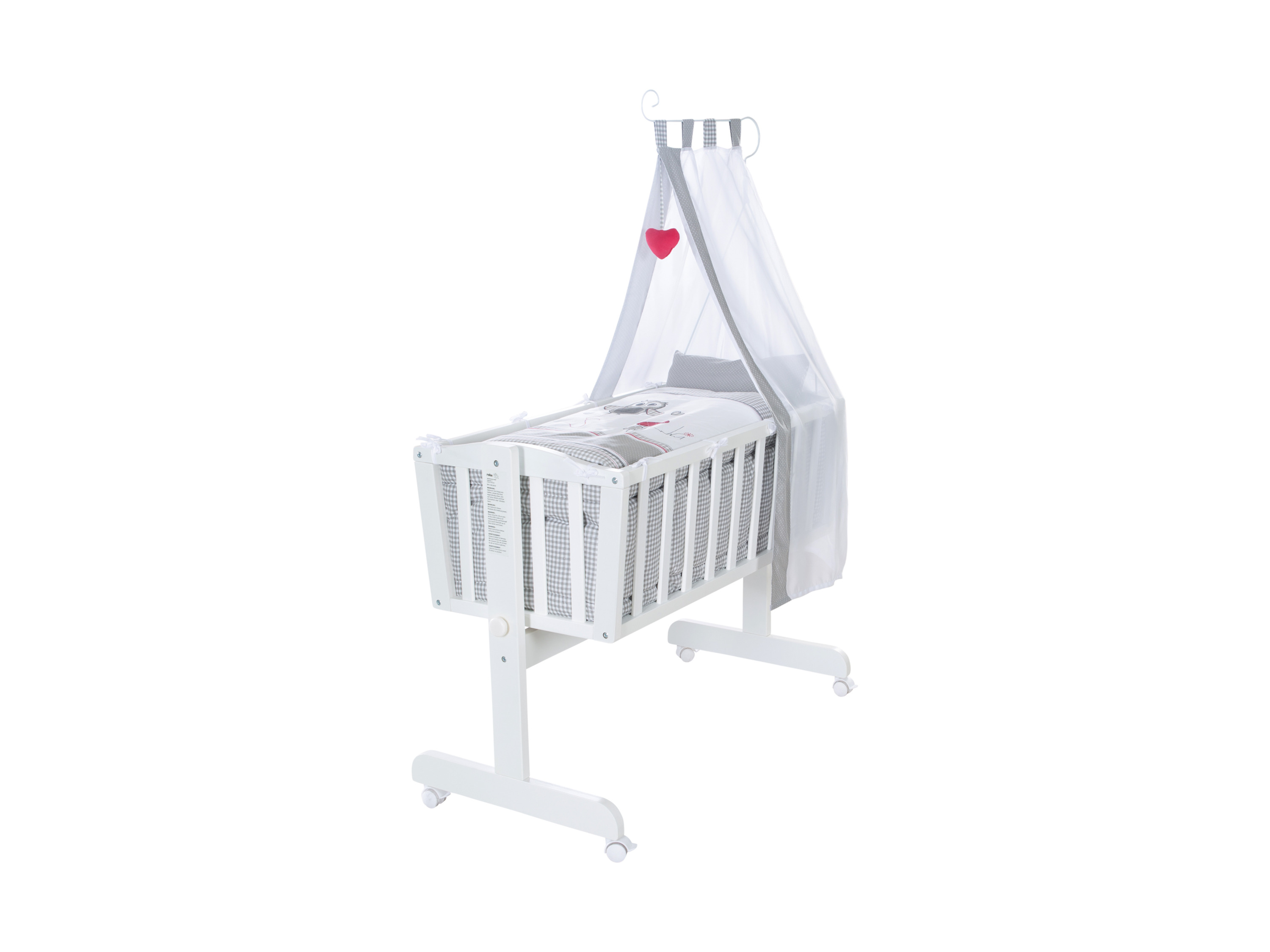 roba Kołyska z materacem i zestawem pościeli Sówki