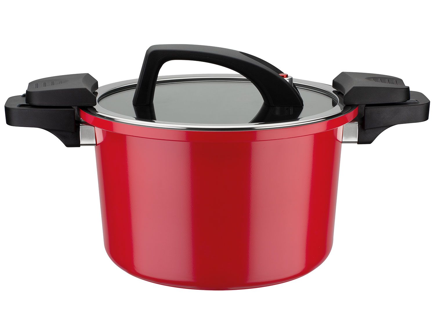 GSW Garnek energooszczędny z pokrywką z zaworem parowym, Ø 24 cm Czerwony