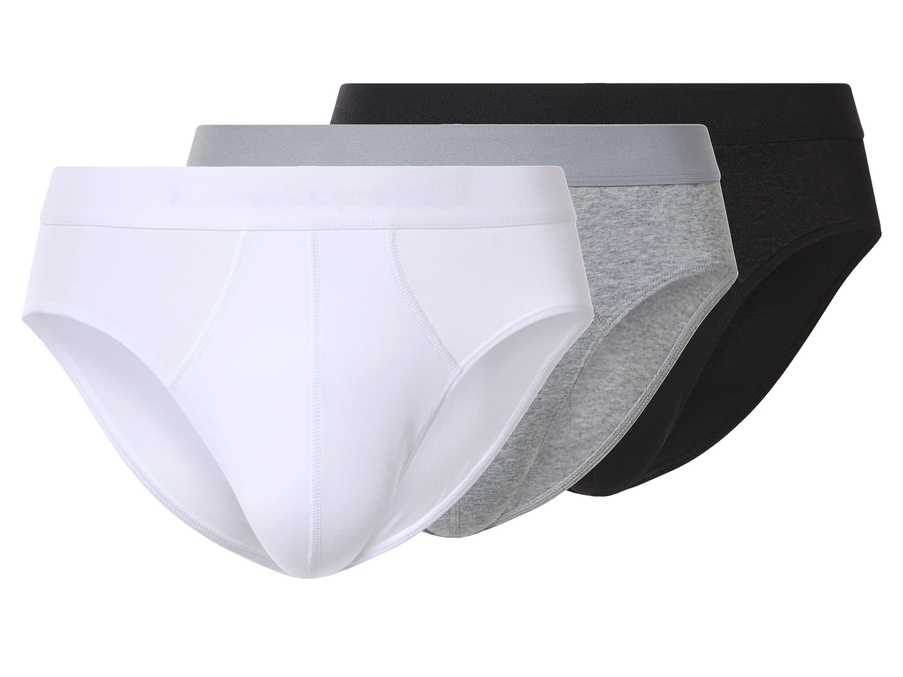 esmara Men Slipy męskie z bawełną, 3 pary Czarny/ szary/ biały, 4/S