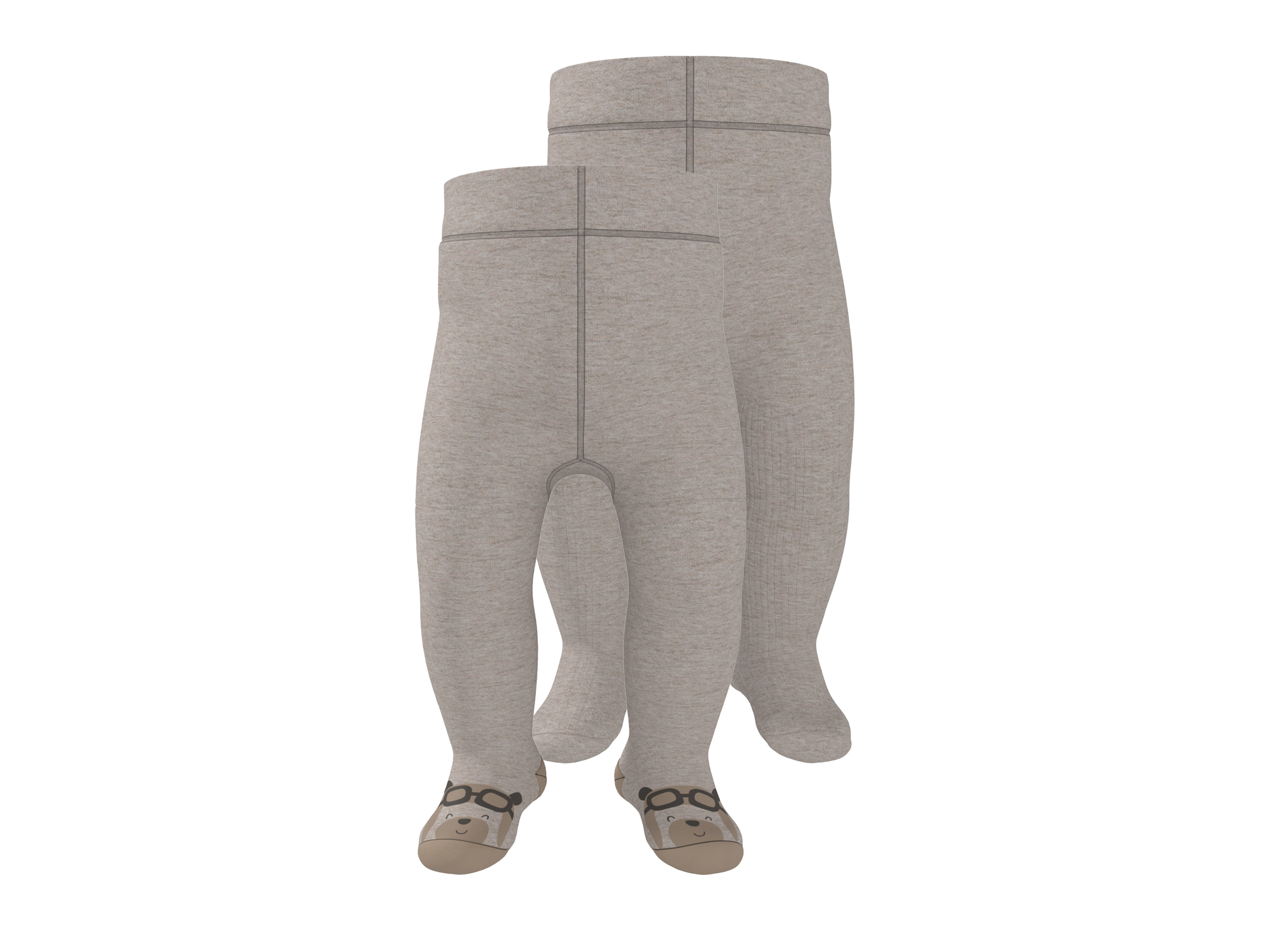 lupilu Rajstopy termiczne niemowlęce z biobawełną, 2 pary Beżowy, 62/68