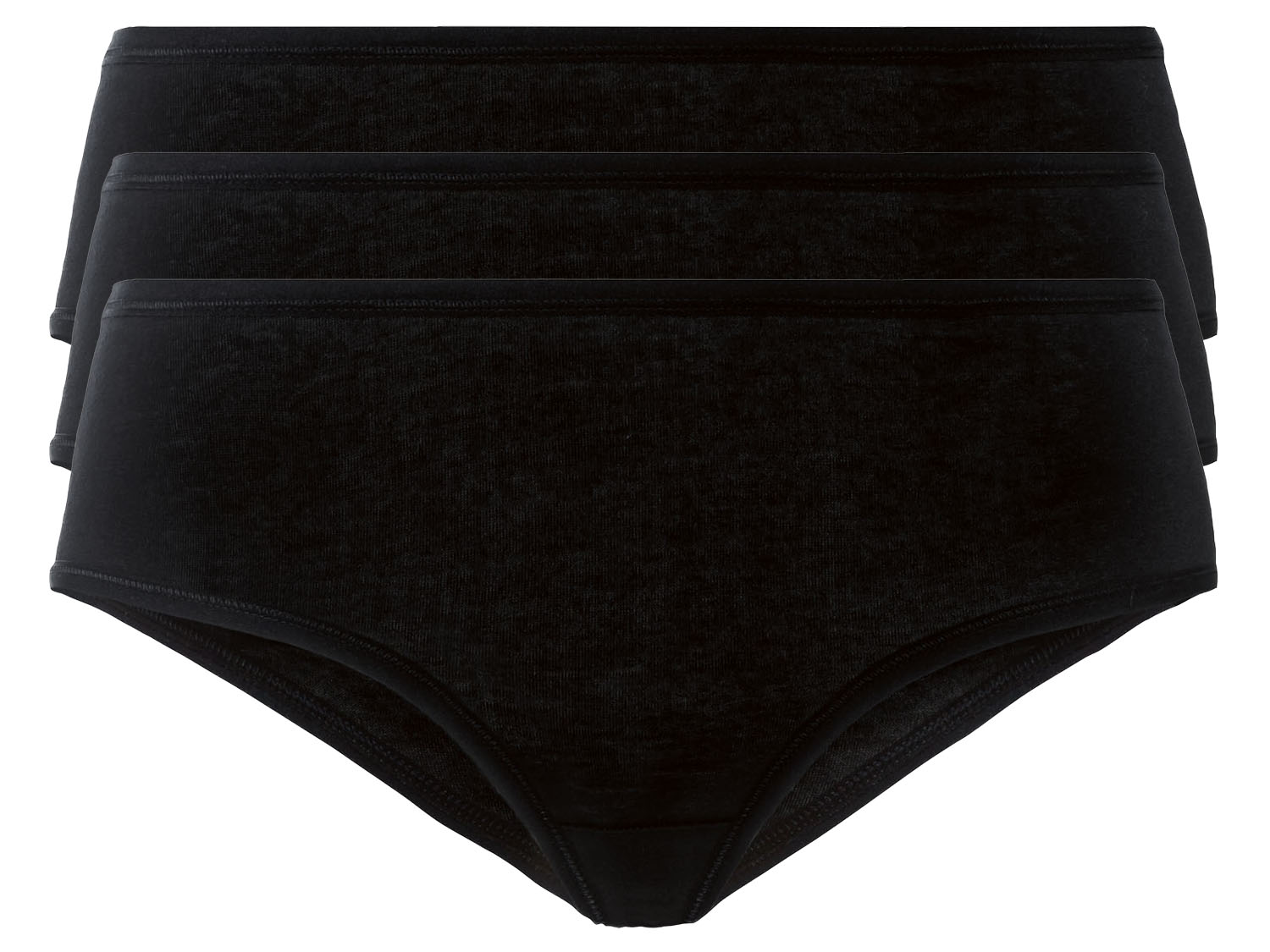 esmara Majtki hipstery damskie z biobawełny, 3 pary M 40/42, Czarny