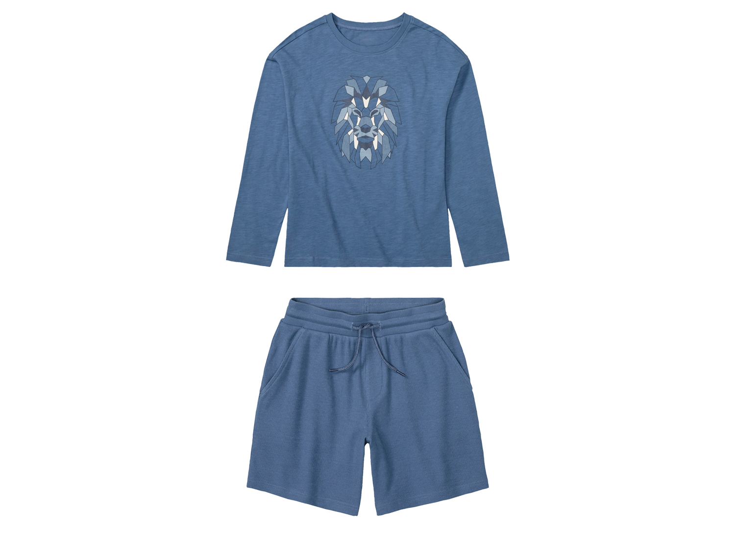 pepperts! Piżama młodzieżowa z bawełny bluzka + szorty 134/140, Niebieski