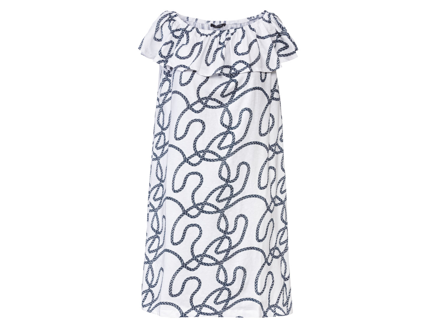 esmara Sukienka damska bawełniana z dekoltem typu carmen Biały, M40/42