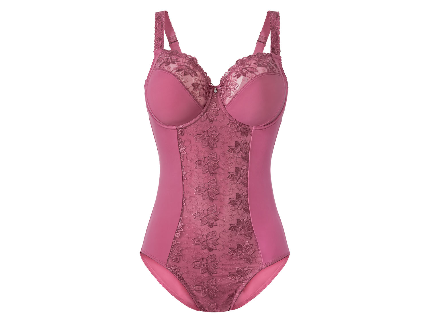 esmara Body modelujące z eleganckim haftem 85D, Różowy