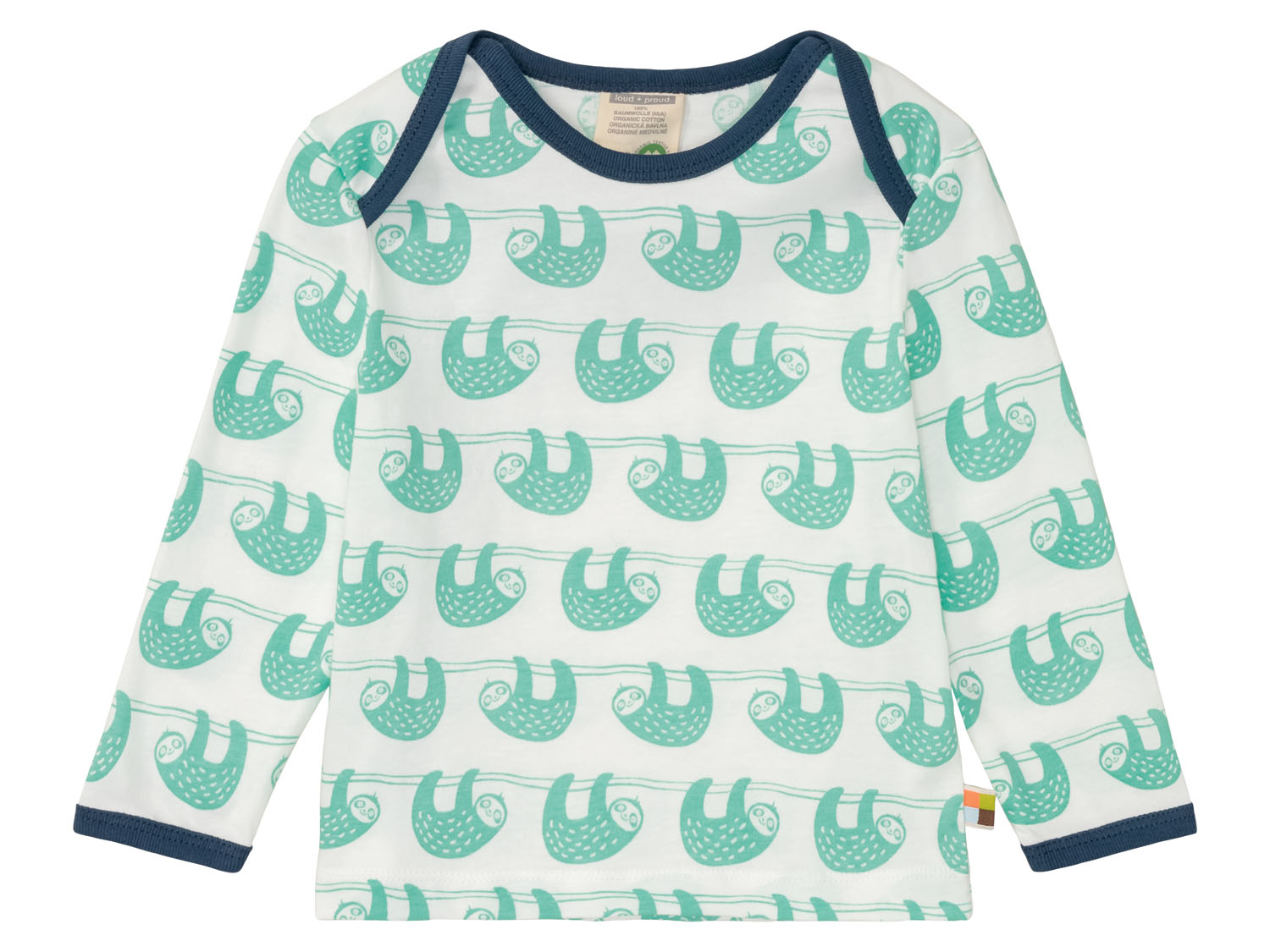 Loud + Proud Koszulka niemowlęca z długim rękawem z biobawełny 98/104, Miętowy