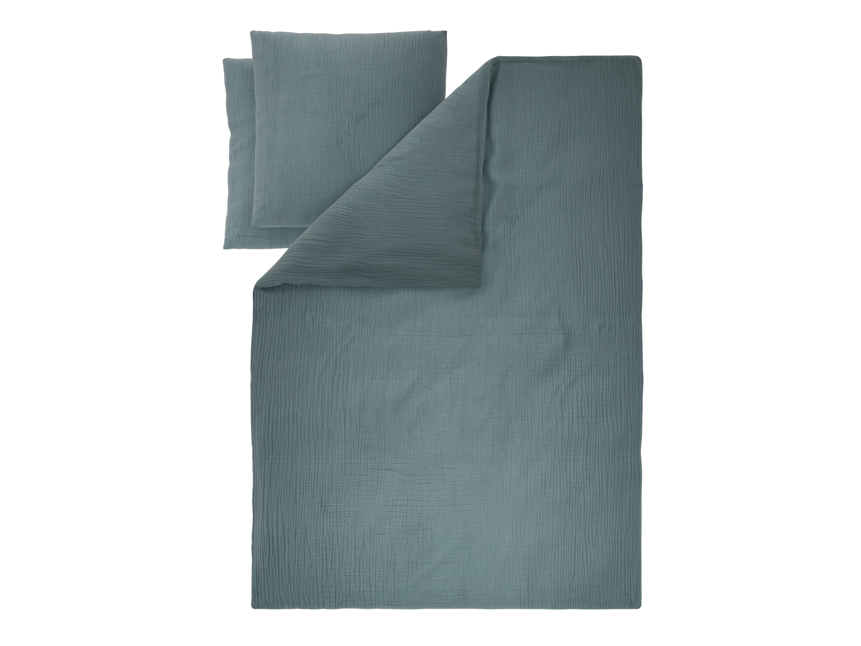 Livarno Pościel z bawełny muślinowej, 160 x 200 cm Ciemnoniebieski