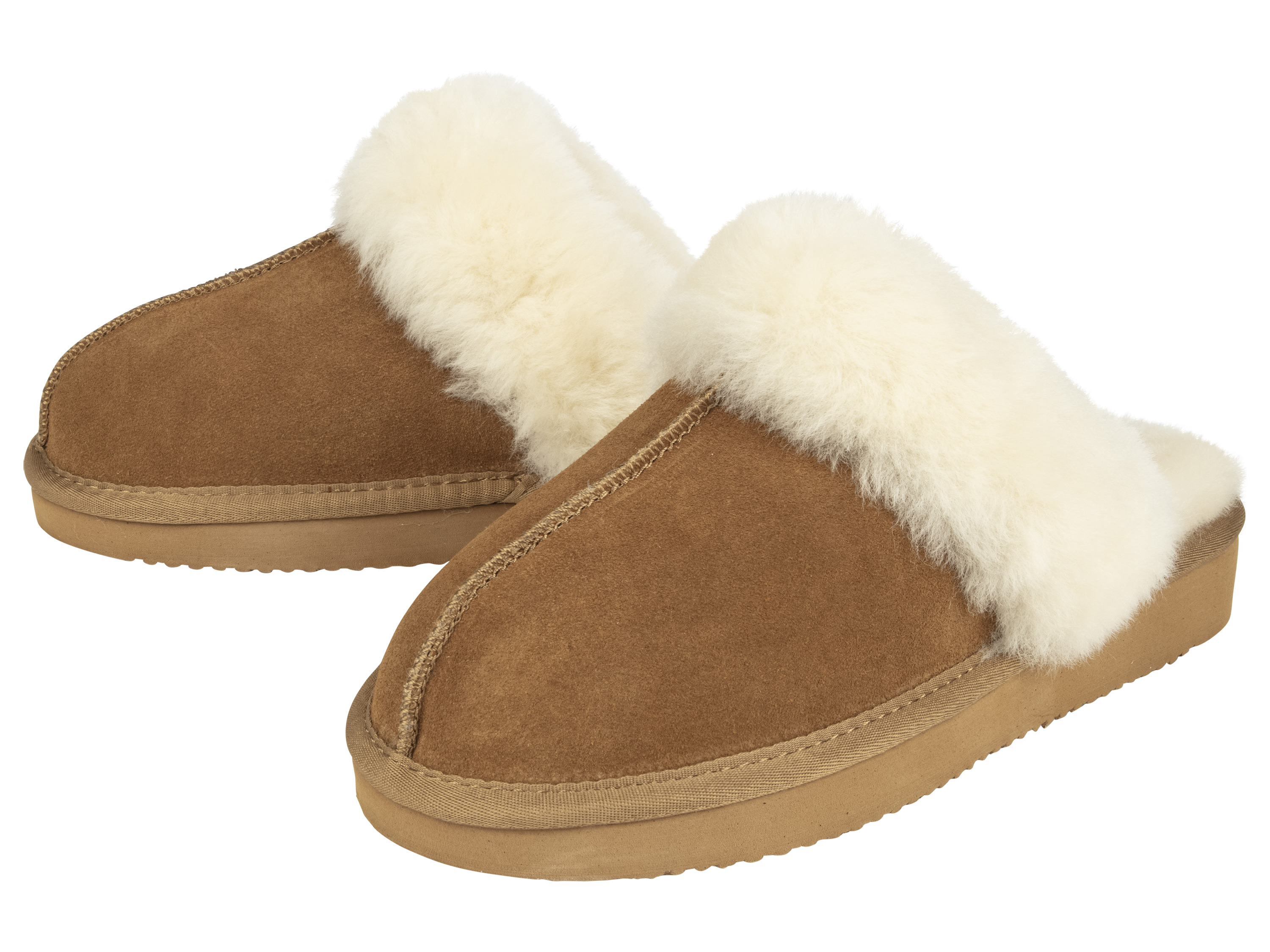 esmara Kapcie damskie ze skóry jagnięcej Camel, 38