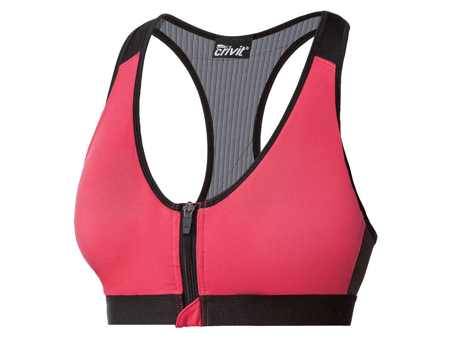 Crivit Biustonosz sportowy damski, 1 sztuka 80B, Czarny/różowy