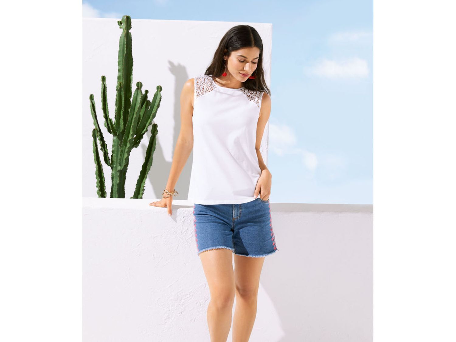 esmara Top damski, 1 sztuka Biały, S 36/38